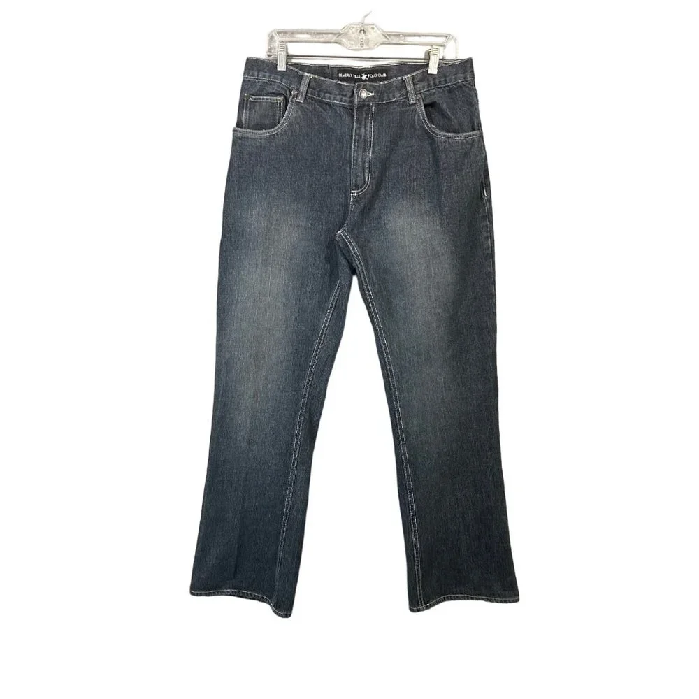 Beverly Hills Polo Club Denim Jeans Men's 34x32 Straight Leg Cotton EUC - Picture 1 of 15